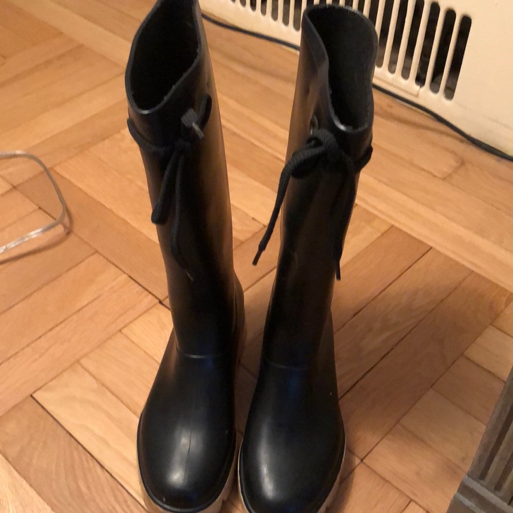 MARC by MARC JACOBS black rubber logo rain boots 9